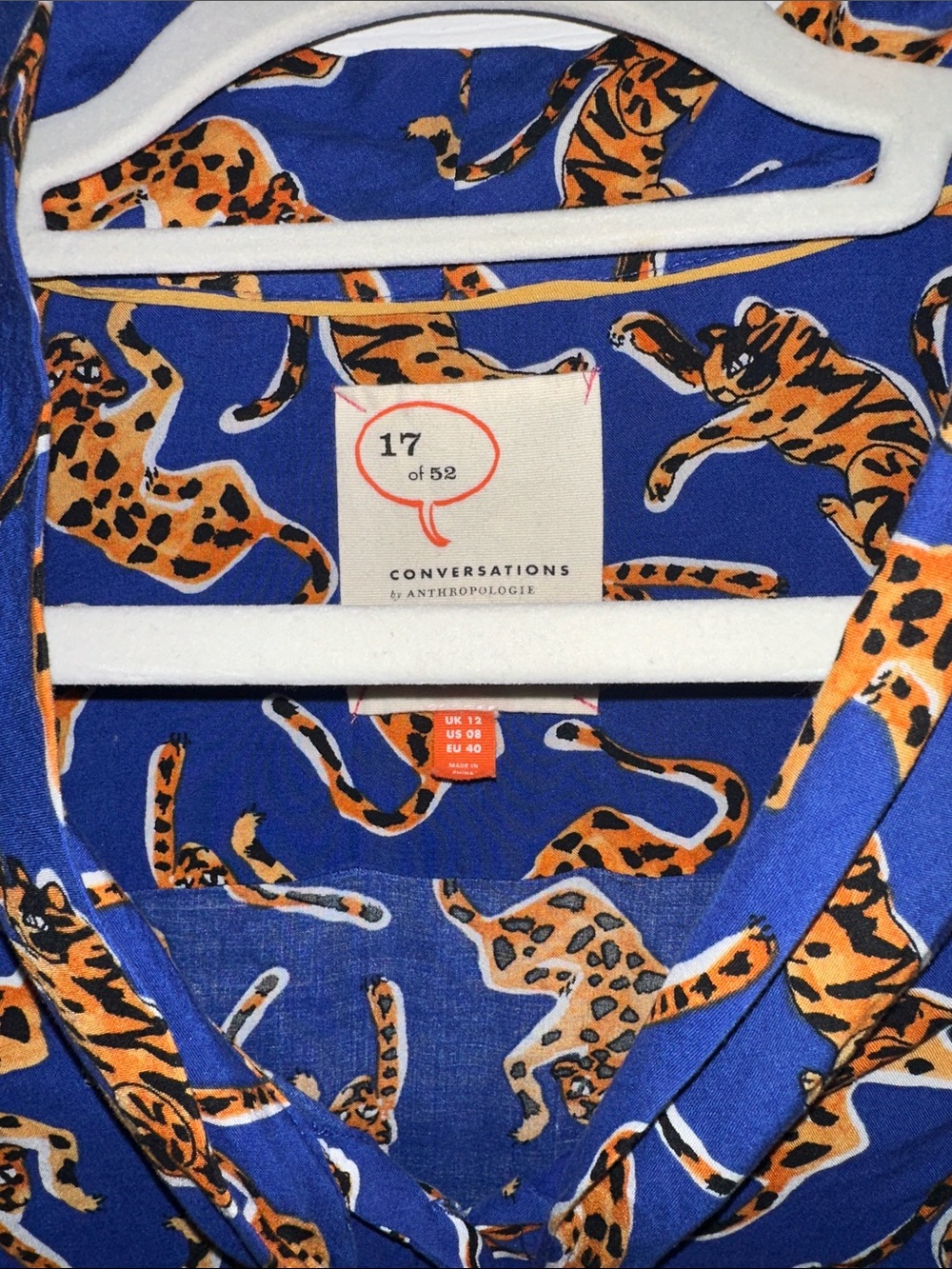 EUC! Anthropologie Tiger Print Tie-Neck Blouse 17 of 52 - Picture 4 of 5